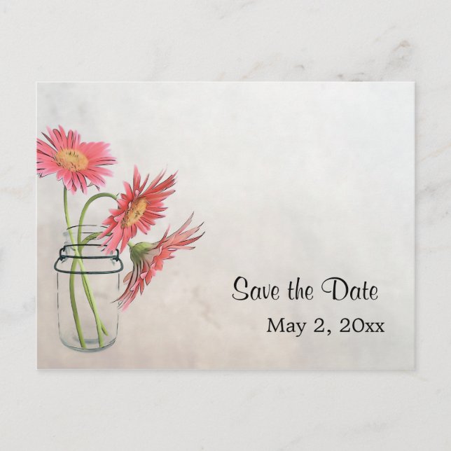 Carte postale Fleurs de marguerite en pot Mason -  (Devant)