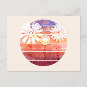 Carte Postale Fleurs de Merci au coucher du soleil - Orange clai