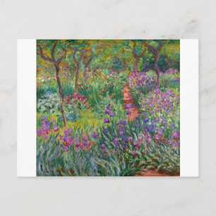 Carte Postale fleurs de monet vintage le-jardin-d-iris-a-giverny