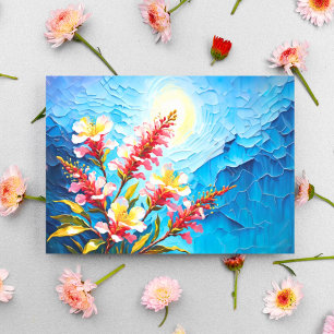 Carte Postale Fleurs de Myrte australiennes romantiques Impressi