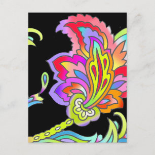 Carte Postale Fleurs de néon
