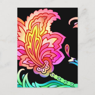 Carte Postale Fleurs de néon