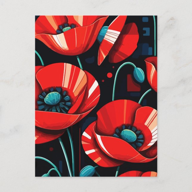 Carte Postale Fleurs de papeterie (Devant)