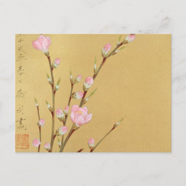 Carte Postale Fleurs de pêche (Devant)