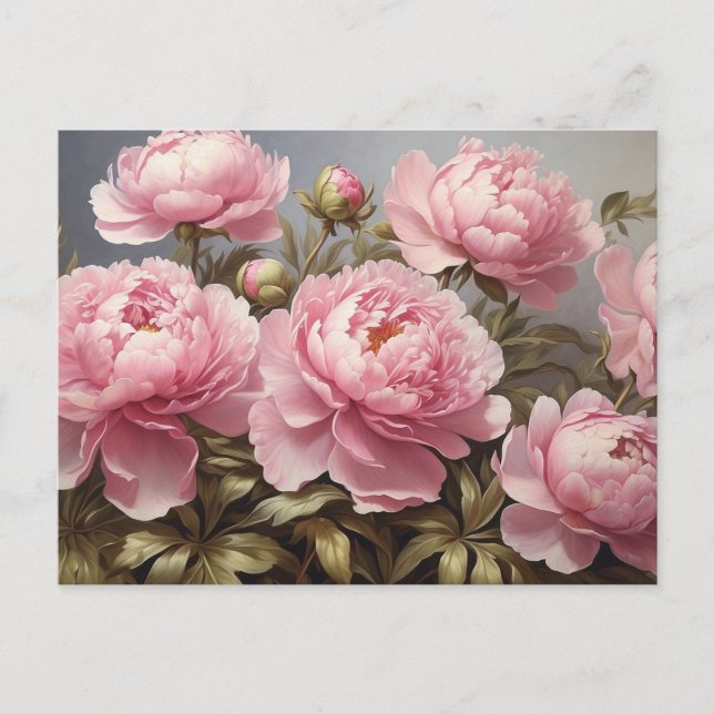 Carte Postale Fleurs de pivoine en fleurs  (Devant)