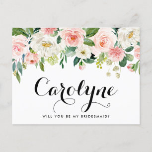 Carte Postale Fleurs De Printemps Romantiques Serez-Vous Ma Femm