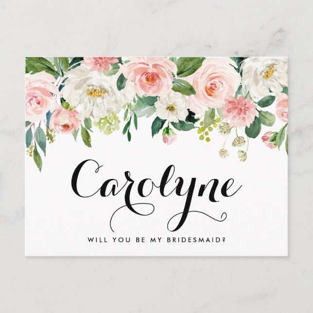 Carte Postale Fleurs De Printemps Romantiques Serez-Vous Ma Femm (Devant)
