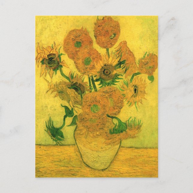 Carte Postale Fleurs de soleil dans un vase (F457) Van Gogh Art (Devant)