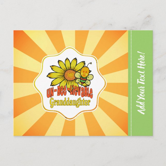 Carte Postale Fleurs de soleil et abeilles incroyables Grandgirl (Devant)