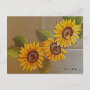 Carte Postale Fleurs de soleil peintes par Frida Kahlo