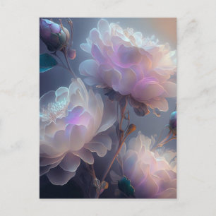 Carte Postale Fleurs de spectre de lumière Iridescente douce