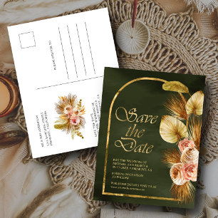 Carte Postale Fleurs de Terre Floral Arch Palm Sage Vert Save Th