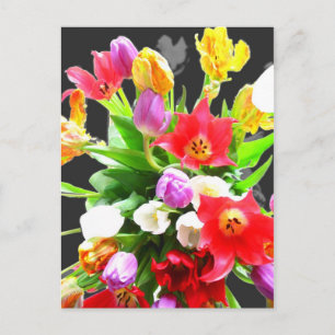 Carte Postale Fleurs de tulipes printanières