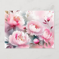 Fleurs délicates à l'aquarelle en rose tendre