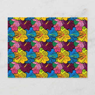 Carte Postale Fleurs d'Hibiscus aux couleurs vives