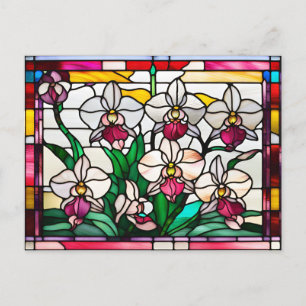 Carte Postale Fleurs d'orchidées en verre