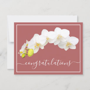 Carte Postale Fleurs d'orchidées Saumons Arrière - plans Félicit