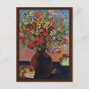 Carte Postale Fleurs Et Chats De Gauguin Paul (Meilleure Qualité