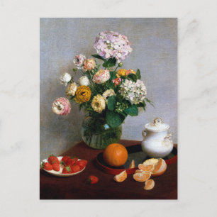 Carte Postale Fleurs et fruits, Henri Fantin-Latour