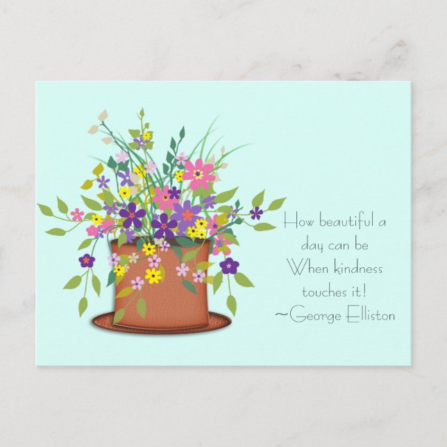 Carte postale Fleurs et gentillesse (Devant)