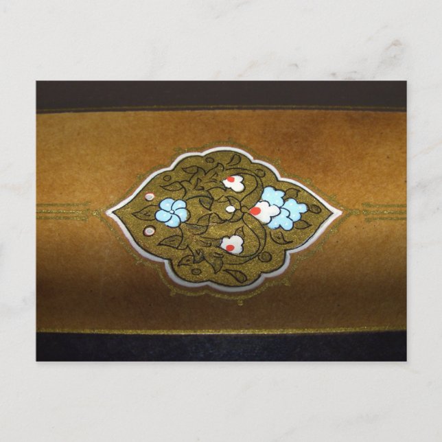 Carte Postale Fleurs et ornements de calligraphie (Devant)