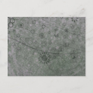 Carte Postale Fleurs et papillons rétro de lavande Abstraits