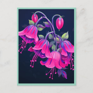 CARTE POSTALE FLEURS FUCHSIA #1