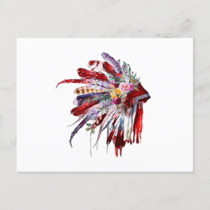 Carte Postale Fleurs indiennes amérindiennes featehhhoutte