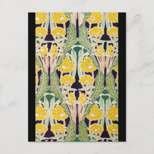 Carte Postale Fleurs jaunes Art Nouveau