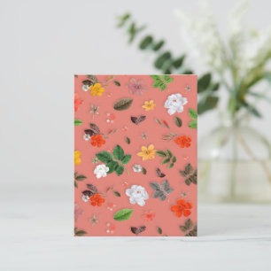 Carte Postale Fleurs jaunes et roses blanches 19