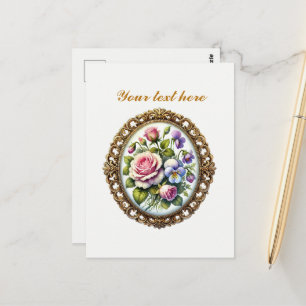 Carte Postale Fleurs mélangées encadrées mignonnes personnalisab