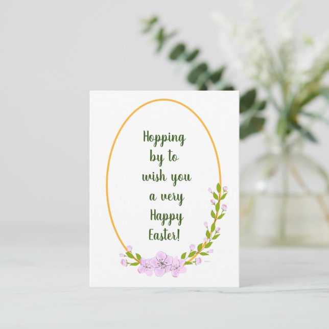 Carte Postale Fleurs miniatures de pommier Pâques (Debout devant)