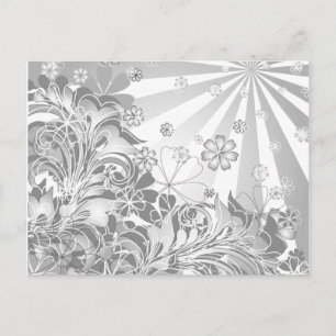 Carte Postale fleurs monochromes