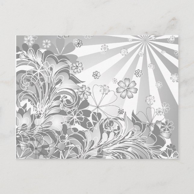 Carte Postale fleurs monochromes (Devant)