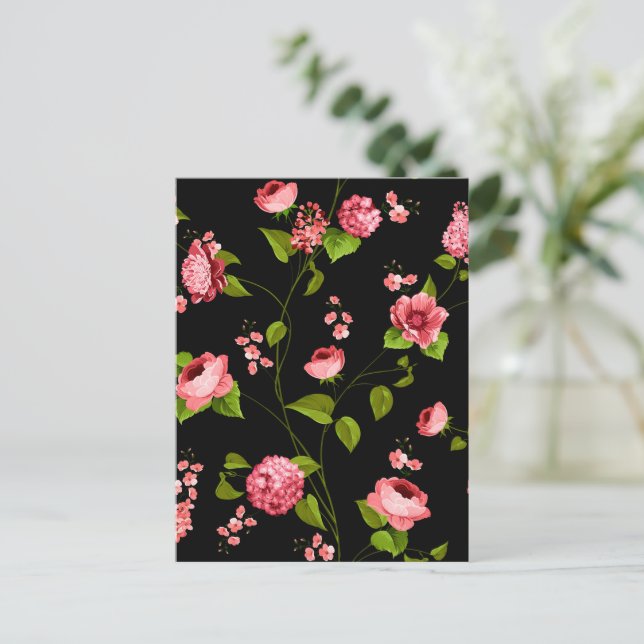 Carte Postale Fleurs Motif 18 (Debout devant)