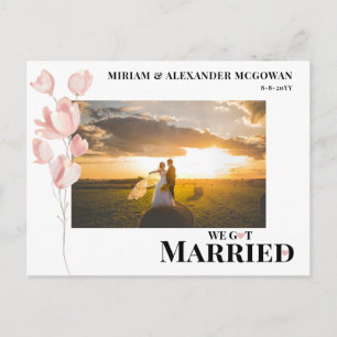 Carte Postale Fleurs Nous nous sommes mariés Annonce de mariage 