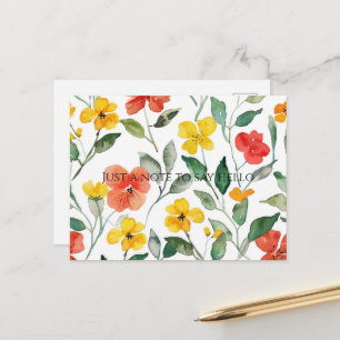 Carte Postale Fleurs orange jaune