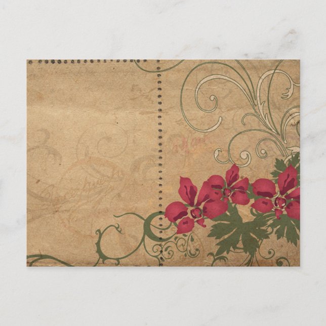 Carte postale fleurs rétro (Devant)