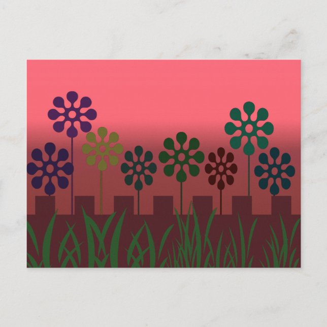 Carte postale Fleurs Rétro (Devant)