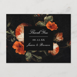 Carte Postale Fleurs romantiques sombres Roses Mariage Hollandai