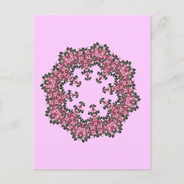 Carte Postale Fleurs roses (Devant)