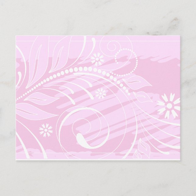Carte Postale fleurs roses (Devant)
