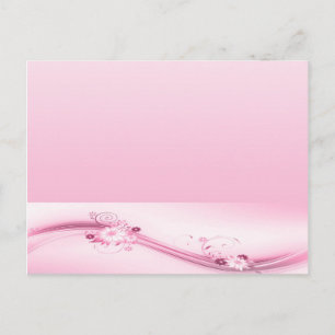 Carte Postale Fleurs roses dans les vagues