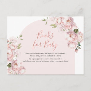 Carte Postale Fleurs roses Fille Baby shower bébé en fleur