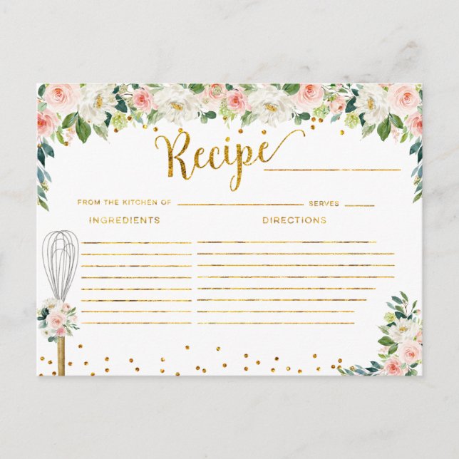 Carte Postale Fleurs roses jetées Fête des mariées Recette (Devant)