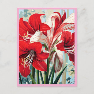 CARTE POSTALE FLEURS ROUGES #1