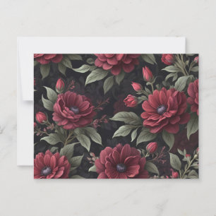Carte Postale Fleurs rouges bourguignonnes gothiques