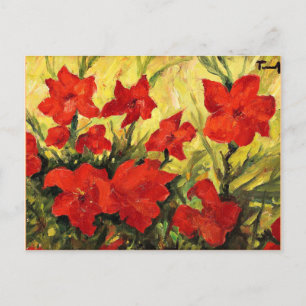 Carte Postale Fleurs rouges Clematis