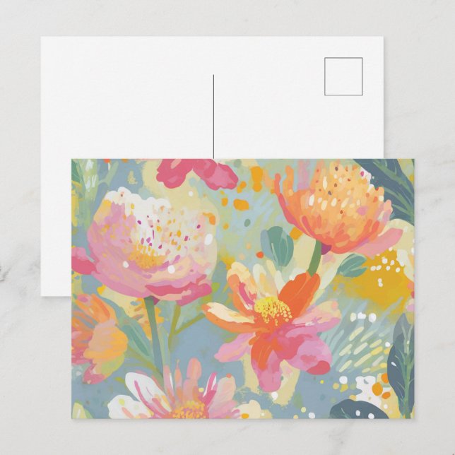 Carte Postale Fleurs sauvages à l'aquarelle (Devant / Derrière)