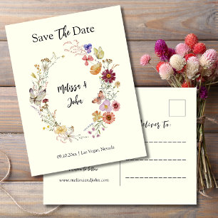 Carte Postale Fleurs Sauvages Bohèmes Florales Enregistrer la Da